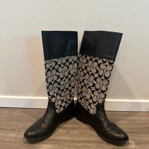 Coach black/white boots. Size 9 1/2” heel Excellent condition.